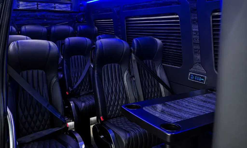 Black 14 Pax Sprinter Executive Van for minibus rental