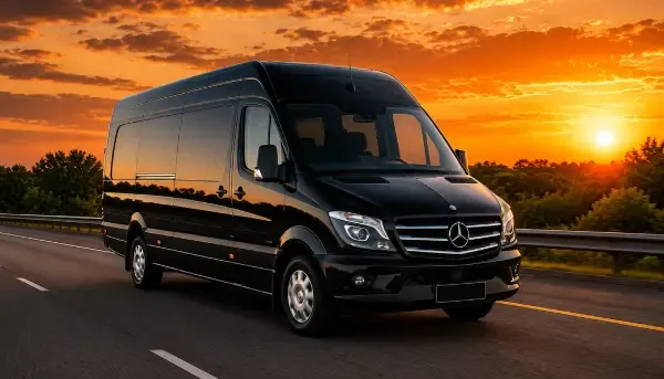 Black 14 Passenger Sprinter Executive Van for minibus rental
