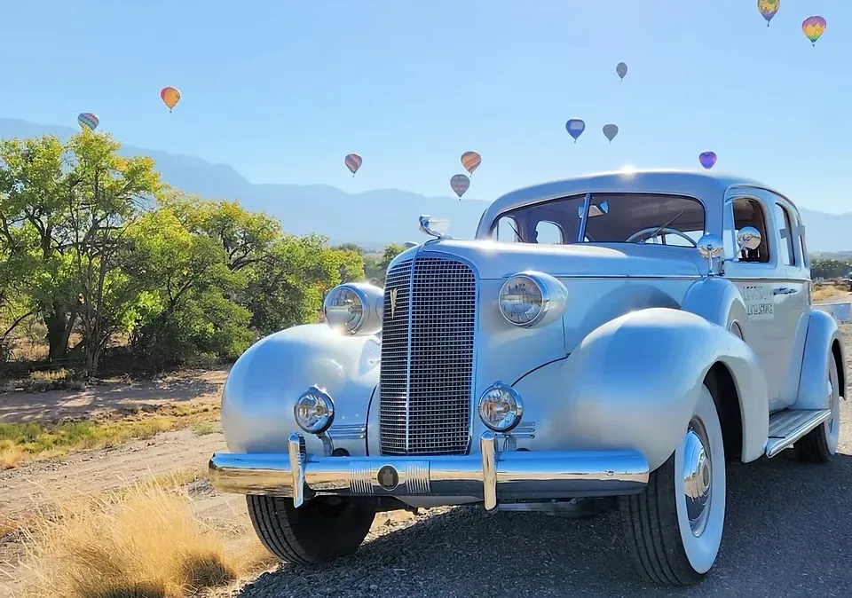 White 1937 Cadillac Fleetwood Series 70 for classic car rental in Fresno, CA