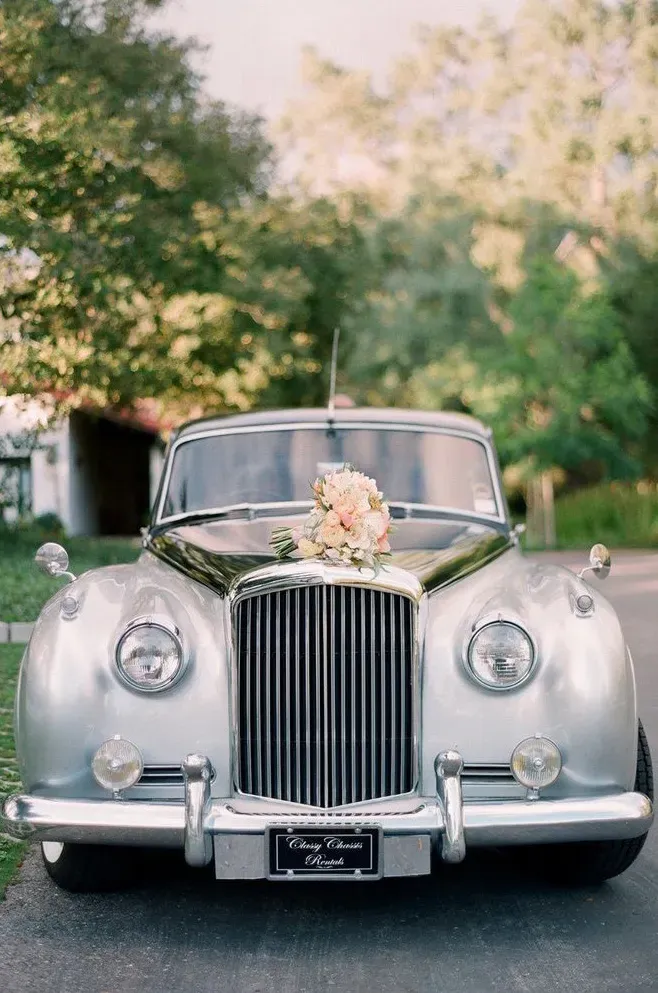 Silver 1957 Bentley SI exterior, photo 6 for wedding car rental in Beatty, NV
