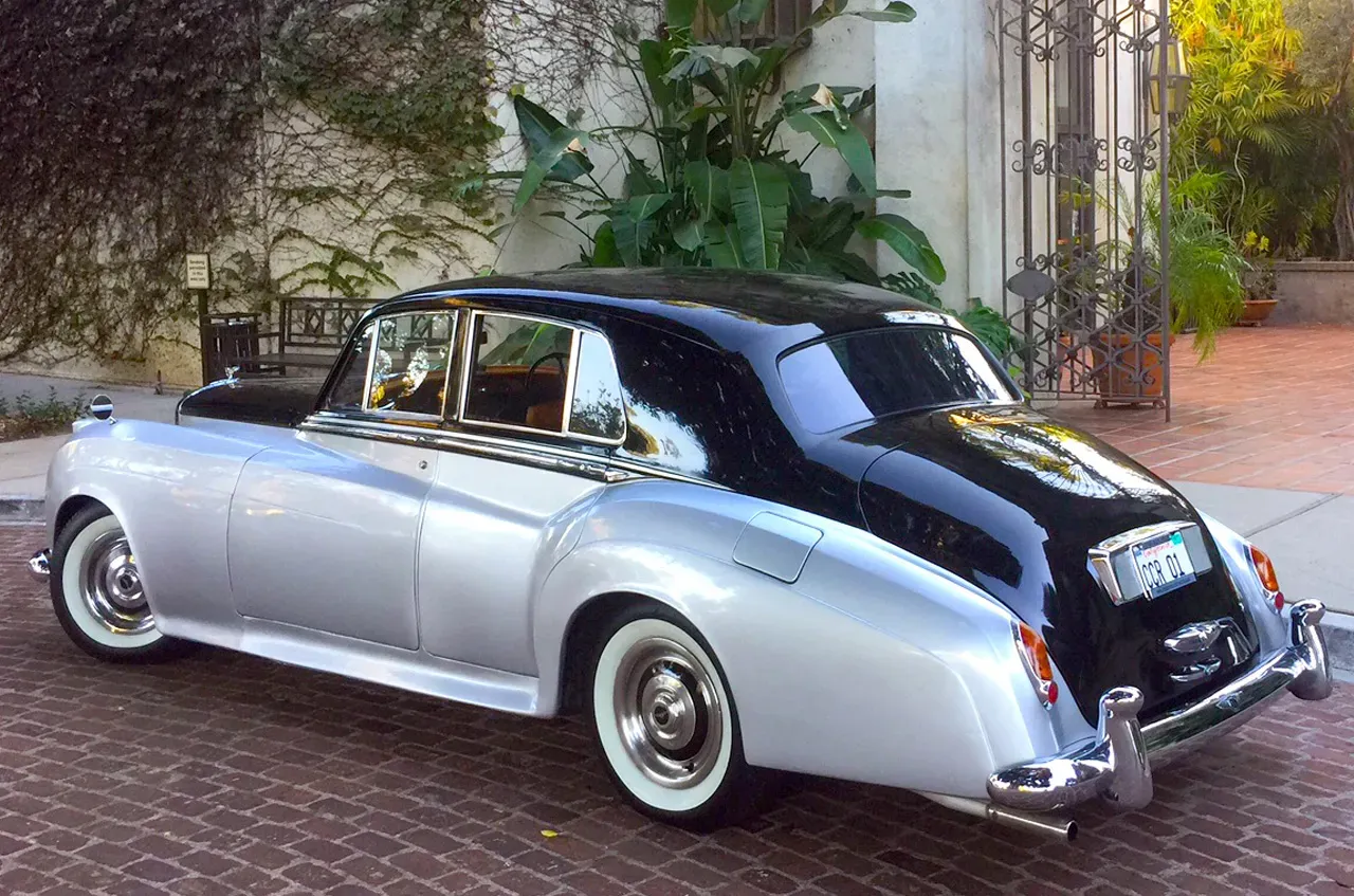 Silver 1957 Bentley SI exterior, photo 4 for wedding car rental in Beatty, NV