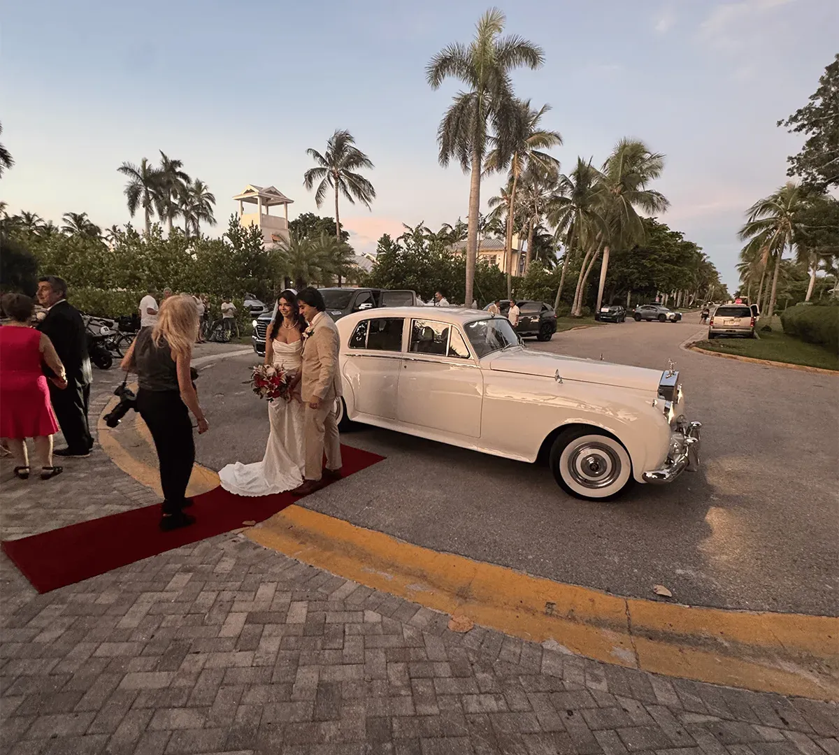White 1960 Rolls Royce Silver Cloud exterior for classic car rental in Tallahassee, FL