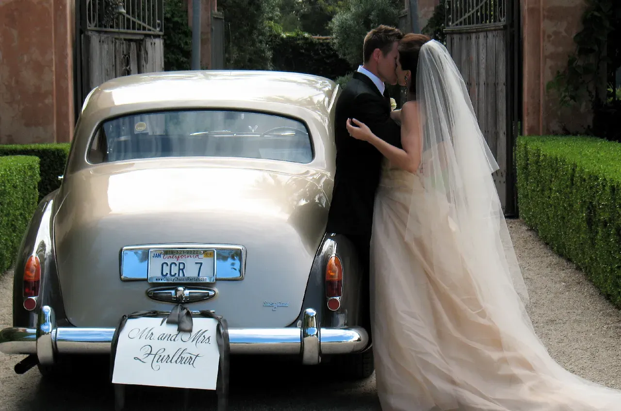 Gray 1963 Rolls Royce Silver Cloud III exterior, photo 4 for wedding car rental in Paso Robles, CA