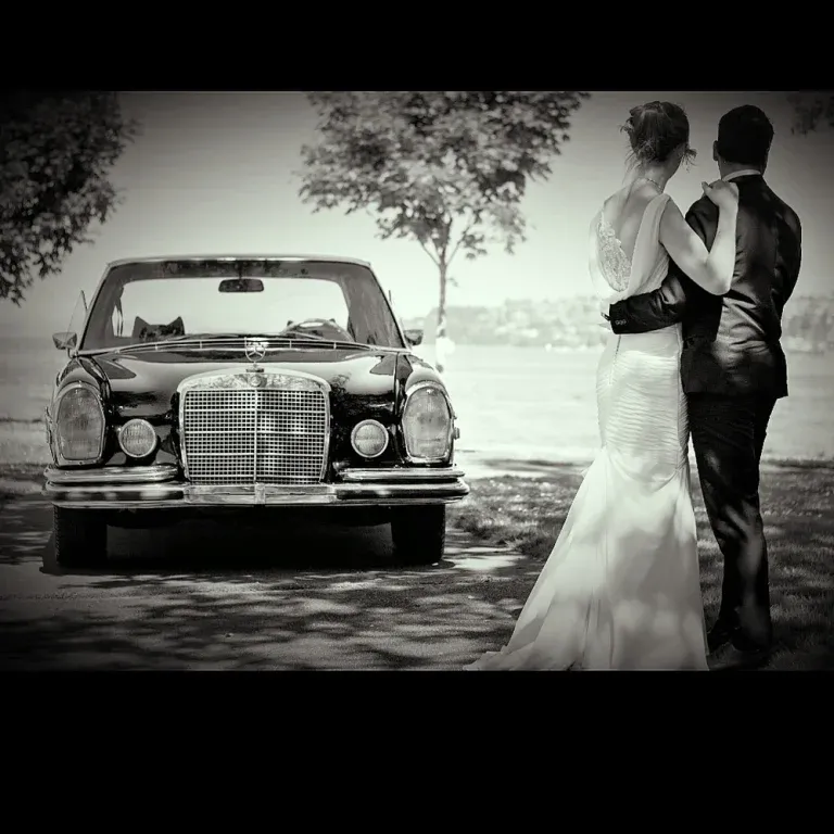 1972 Mercedes-Benz 300SEL for wedding car rental in Vernonia, OR