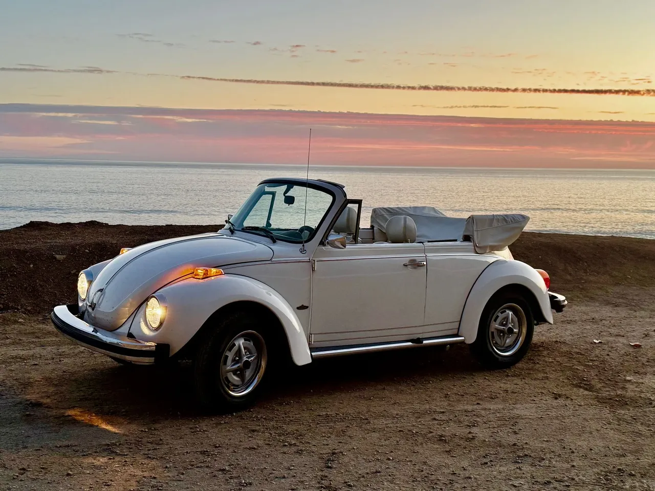 White 1977 Beetle Convertible