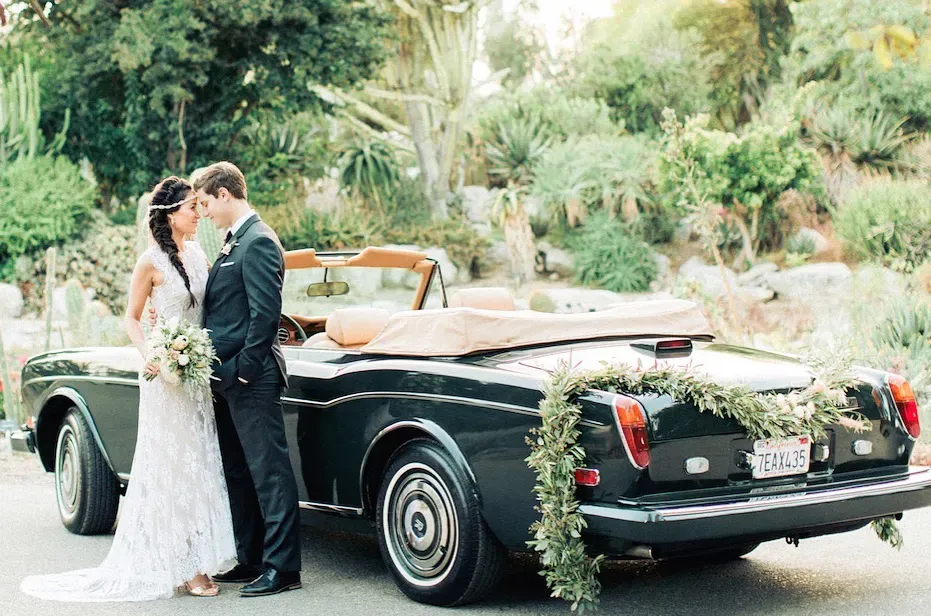 Green 1983 Rolls Royce Corniche Convertible exterior with convertible roof, photo 4 for Rolls-Royce car rental in California
