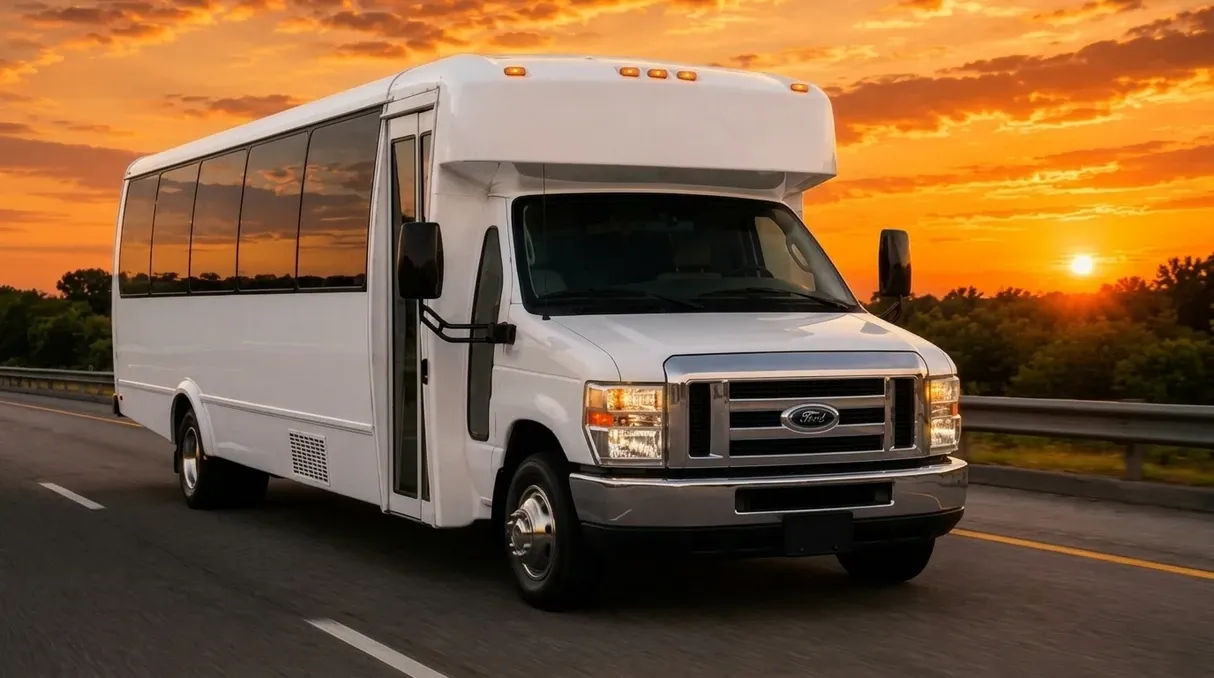White 20 Passenger Party Bus for party bus rental White 20 Passenger Party Bus for party bus rental