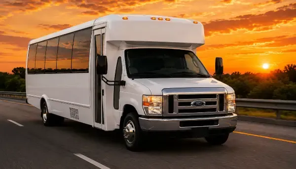White 20 Passenger Party Bus for party bus rental White 20 Passenger Party Bus for party bus rental