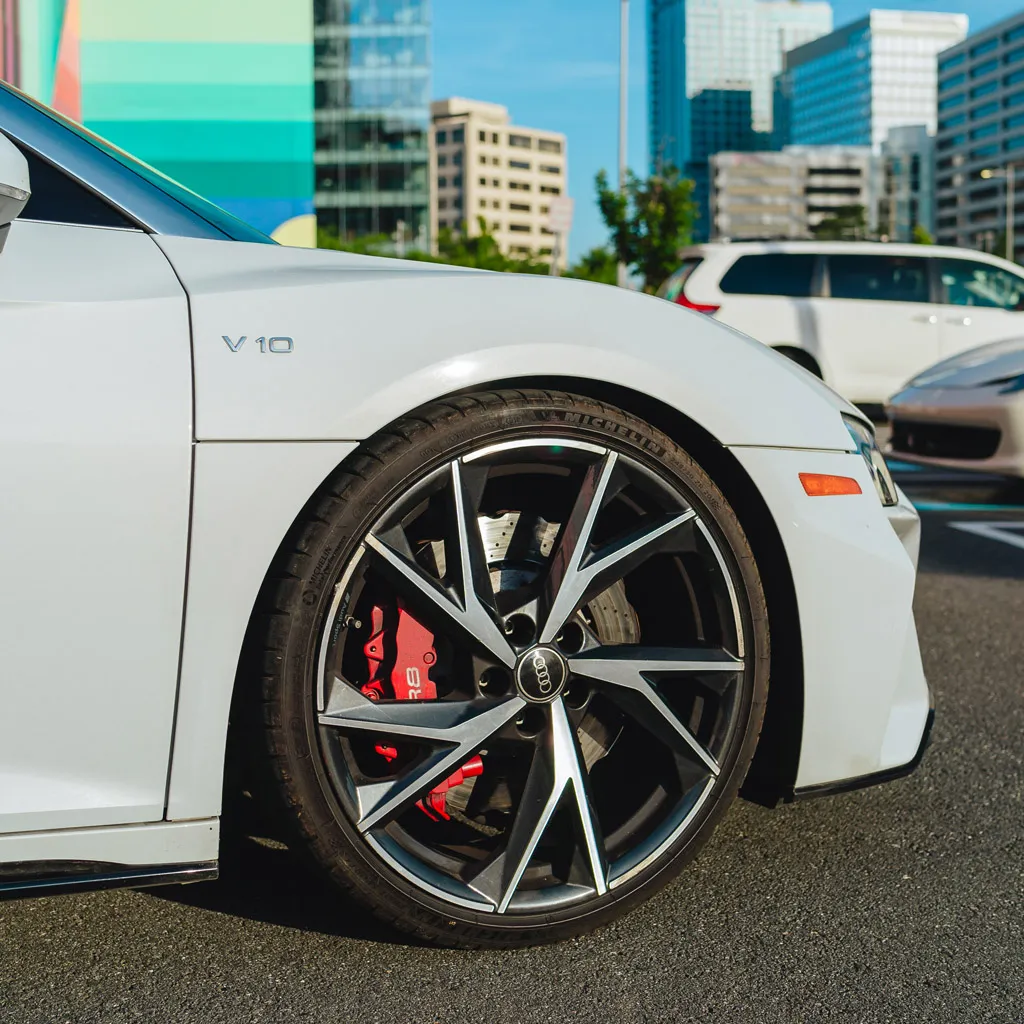 Silver 2022 Audi R8 V10 Spyder Iblis, photo 7 for wedding car rental in Rockville, MD