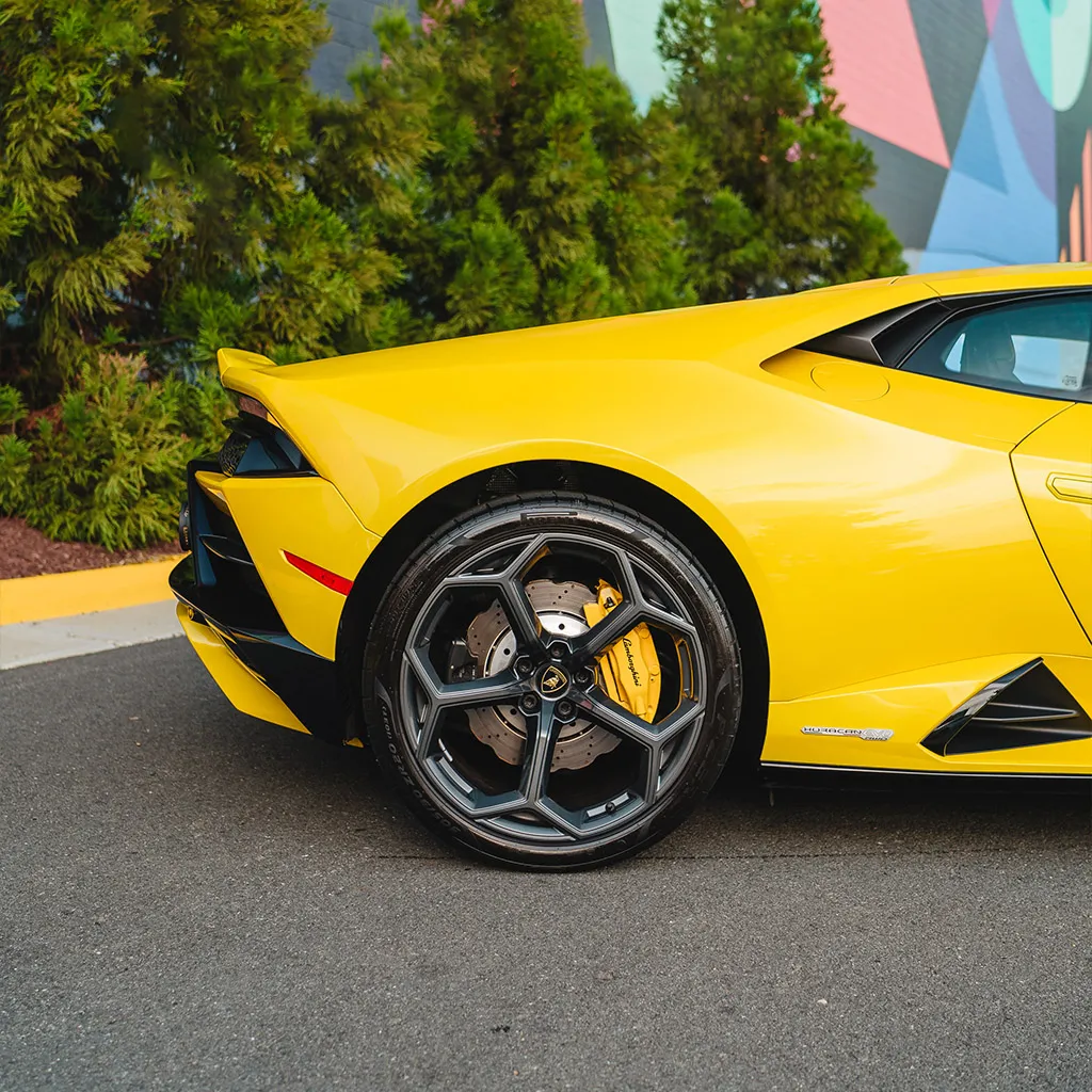 Gold 2022 Lamborghini Huracan EVO Giallo Orion, photo 12 for exotic car rental in Rockville, MD