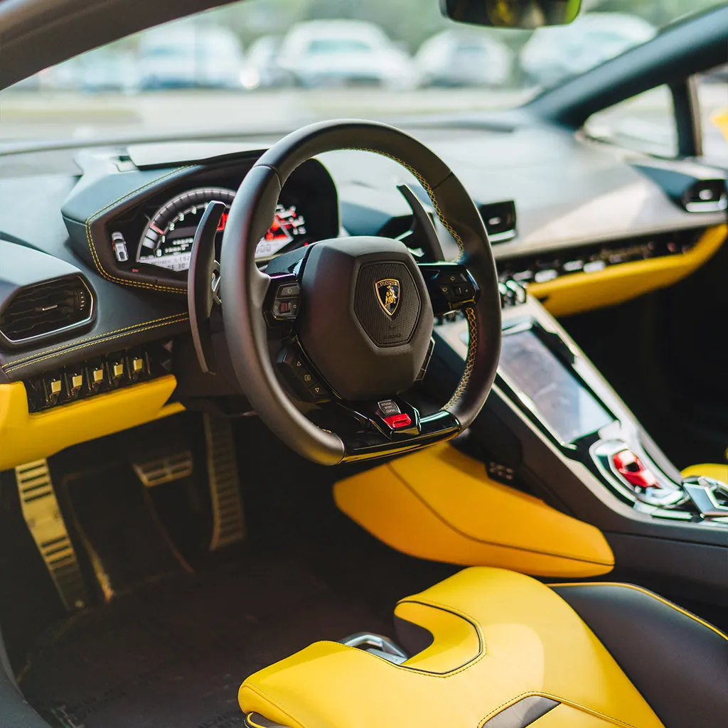 Gold 2022 Lamborghini Huracan EVO Giallo Orion, photo 2 for exotic car rental