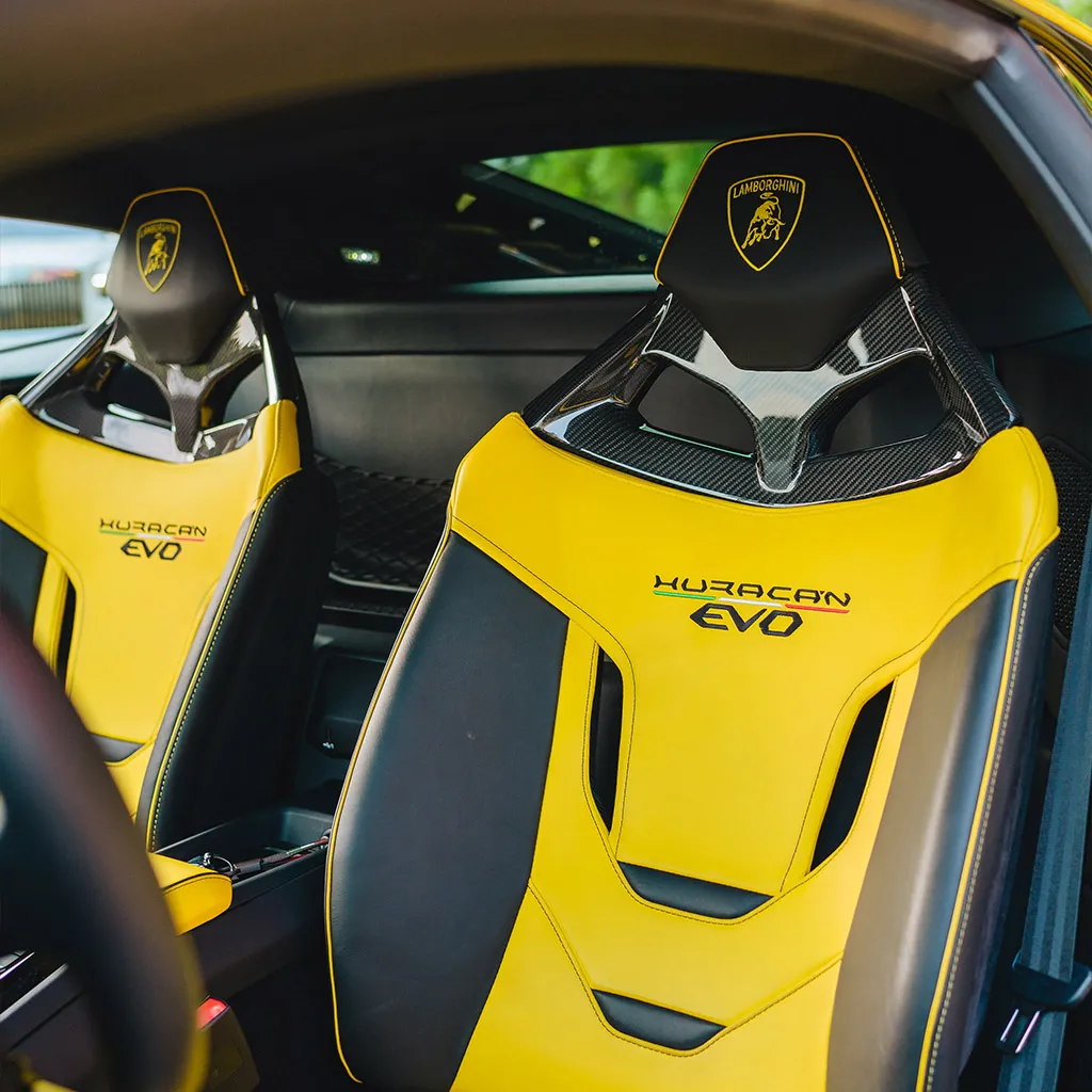 Gold 2022 Lamborghini Huracan EVO Giallo Orion, photo 4 for exotic car rental