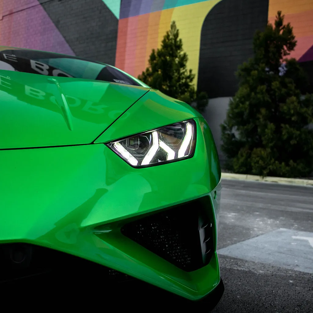 Green 2022 Lamborghini Huracan EVO Verde Mantis, photo 3 for exotic car rental