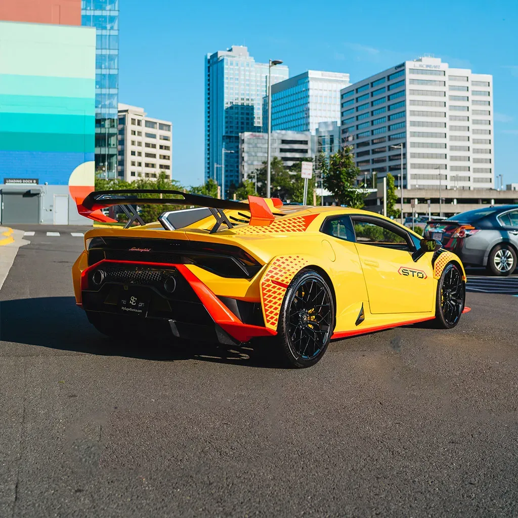 Orange 2023 Lamborghini Super Trofeo Omologata, photo 4 for exotic car rental