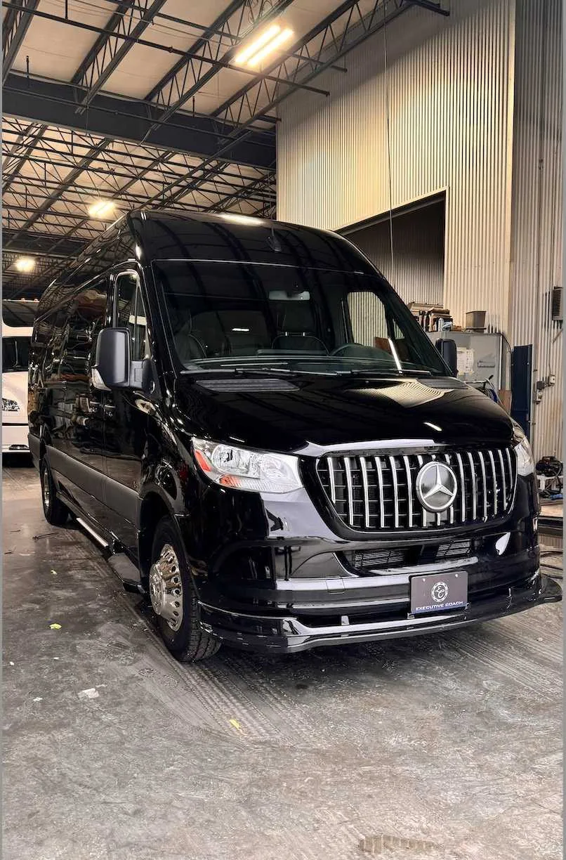 Black 2024 Mercedes Exec Sprinter 14 Pax, photo 4 for mercedes sprinter rental in Indian Wells, CA