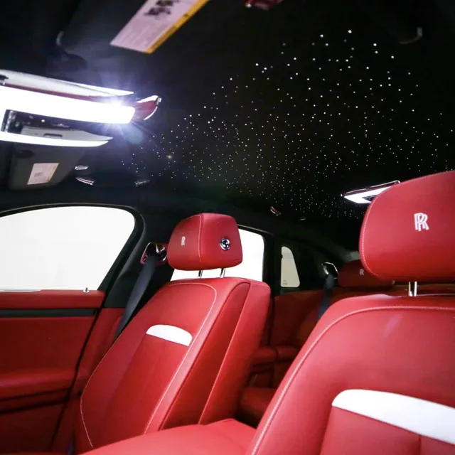 White 2024 Rolls Royce Ghost w/ All Red Interior, photo 2 for luxury car rental