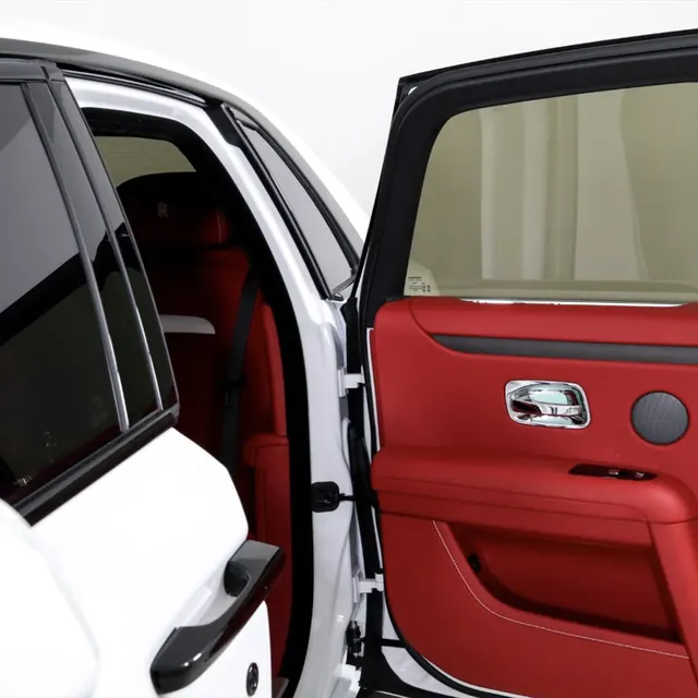 White 2024 Rolls Royce Ghost w/ All Red Interior, photo 3 for luxury car rental