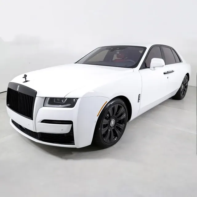 White 2024 Rolls Royce Ghost w/ All Red Interior, photo 4 for luxury car rental