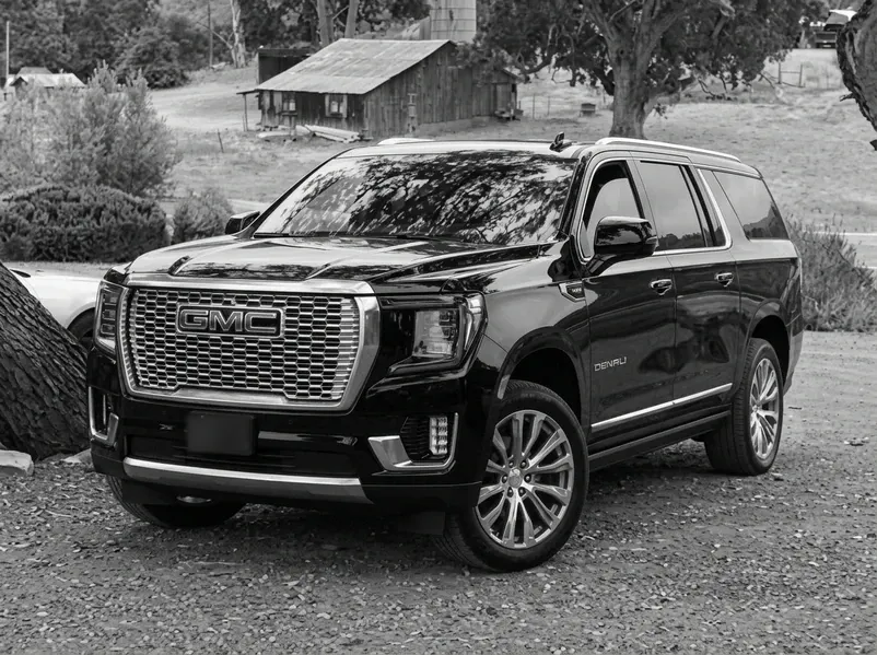 Black 2024 Yukon Denali XL for airport transfers Black 2024 Yukon Denali XL for airport transfers