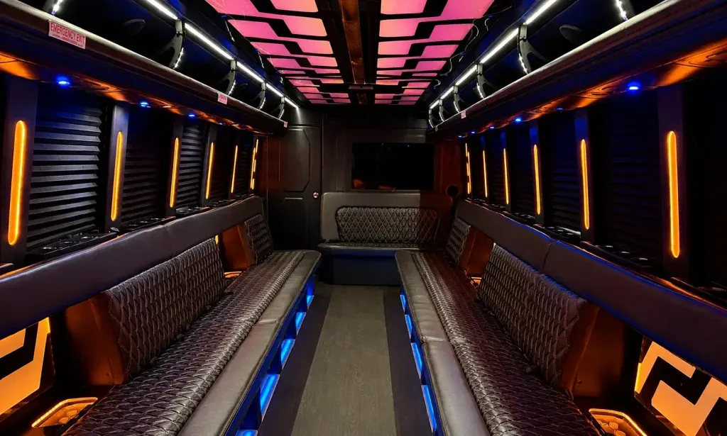 Black 38 Passenger Party Bus for party bus rental Black 38 Passenger Party Bus for party bus rental