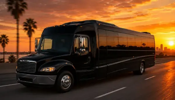 Black 38 Passenger Party Bus for party bus rental
