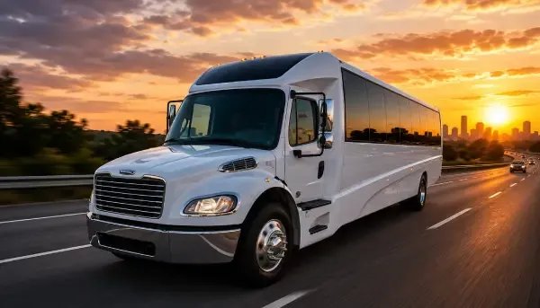 White 40 Passenger Shuttle Bus for minibus rental