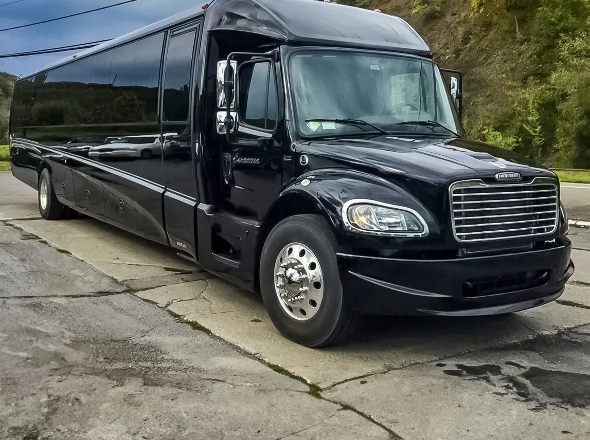 Black 42 Passenger Freightliner Executive Mini Coach for minibus rental