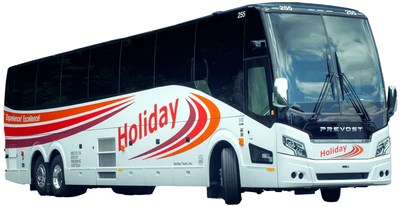 50-56 Passenger Deluxe Prevost Motorcoach for charter bus rental in Patriot, IN