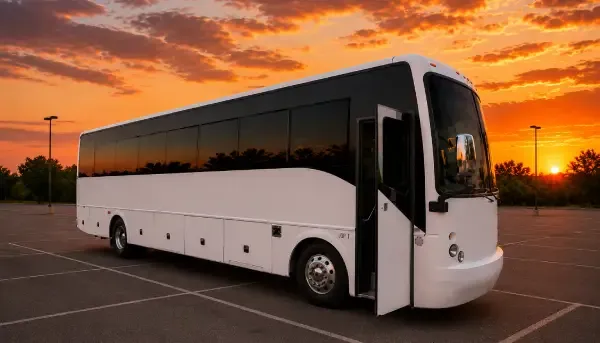 White 50 Passenger Motor Coach for charter bus rental White 50 Passenger Motor Coach for charter bus rental