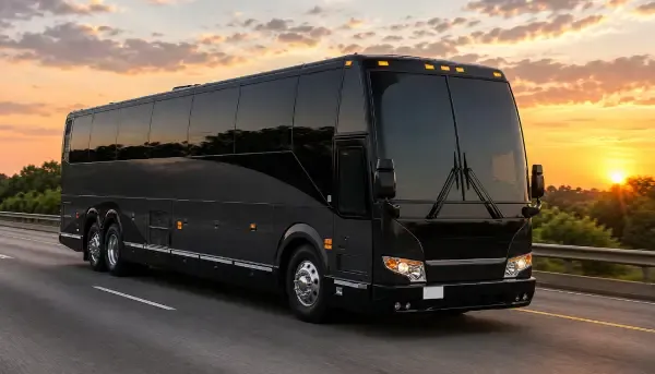 Black 55 Passenger Motor Coach for charter bus rental Black 55 Passenger Motor Coach for charter bus rental
