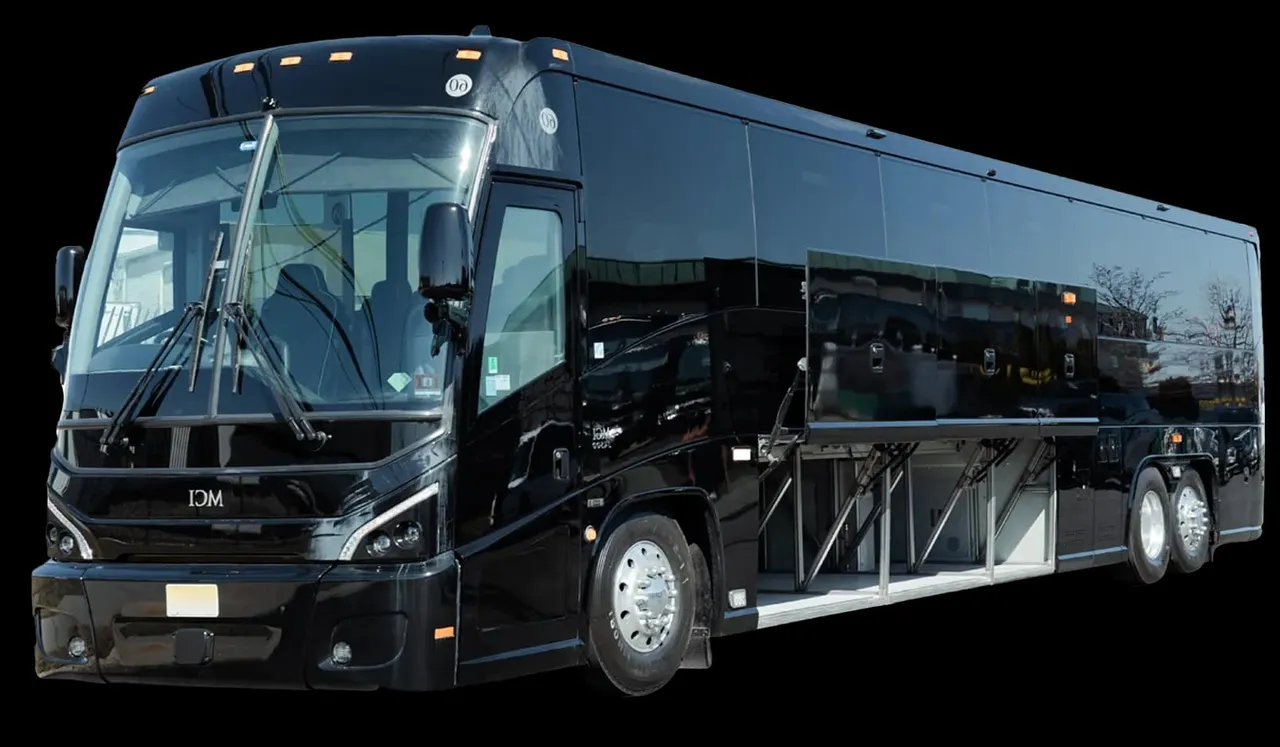 56 Passenger Motor Coach with Bathroom for charter bus rental in Curwensville, PA