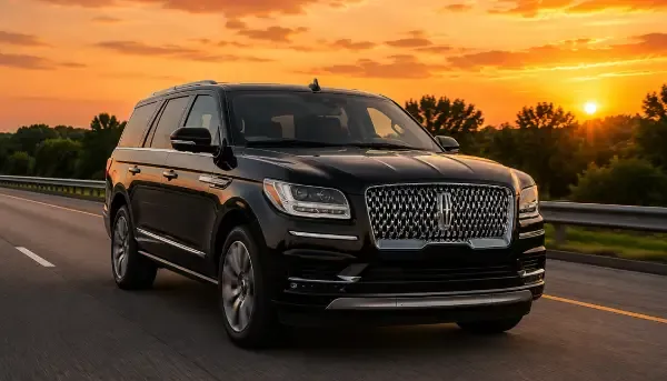 Black 6 Passenger Lincoln Navigator for airport transfers