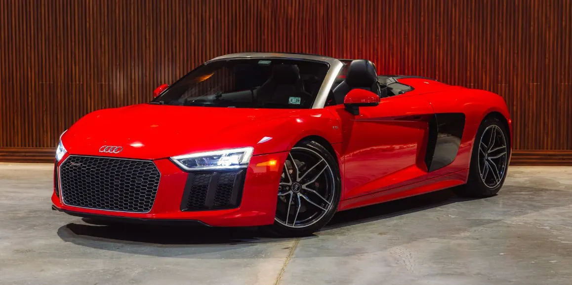 Red Audi R8 for exotic car rental in Alto, MI