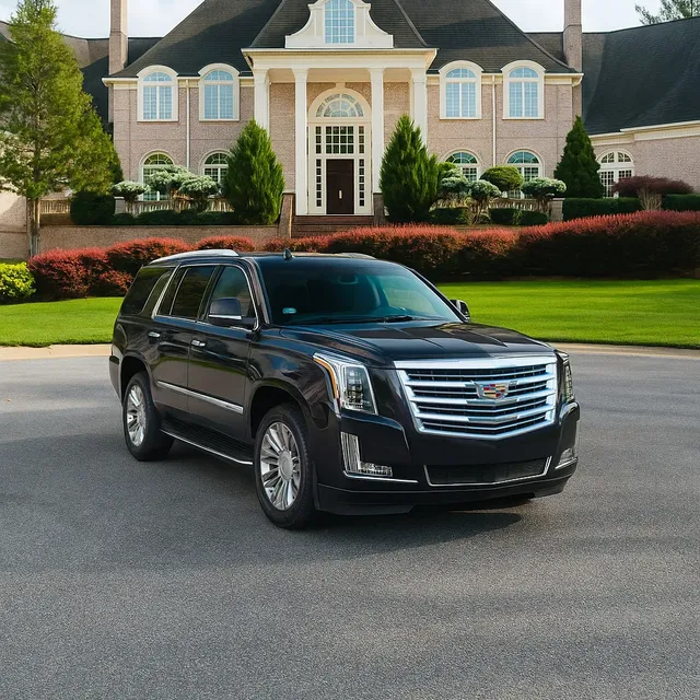 Black Cadillac Escalade Platinum for airport transfers
