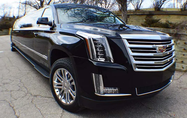 Black Cadillac Escalade Stretch Limousine — 18 passengers for limo rental in Okemos, MI