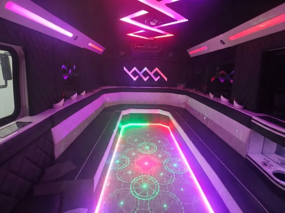 Black Mini Party Bus for party bus rental Black Mini Party Bus for party bus rental