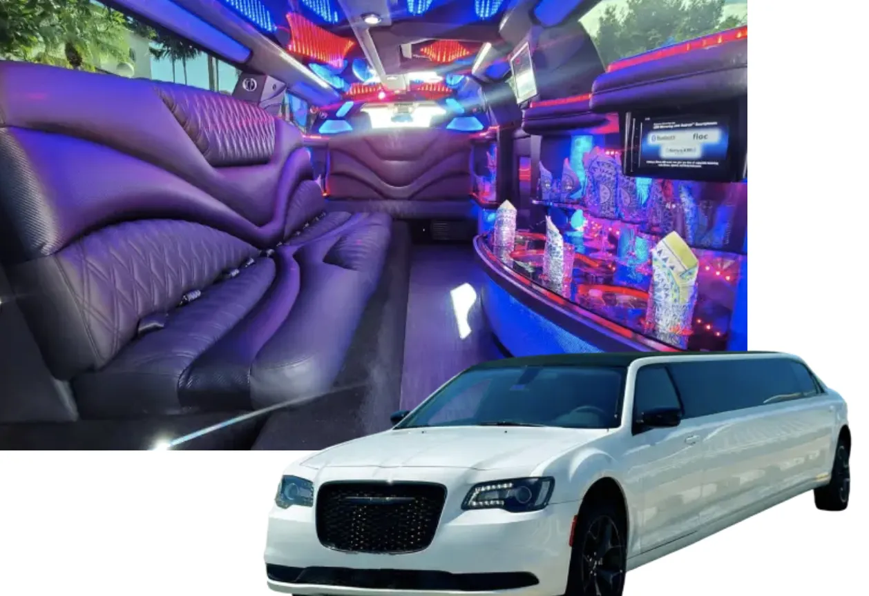 White C300 Limousine for cadillac escalade limo in Saint Johns, FL