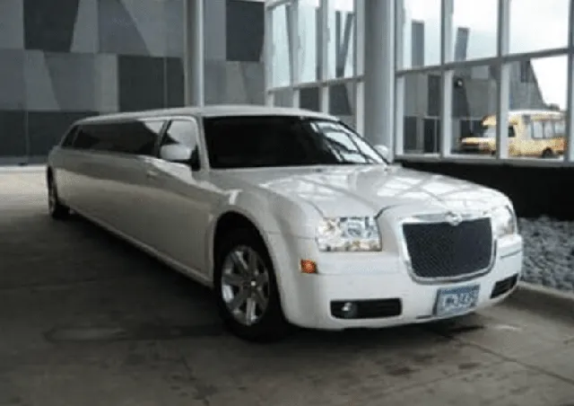 White C300 Limousine for limo rental in North Dakota