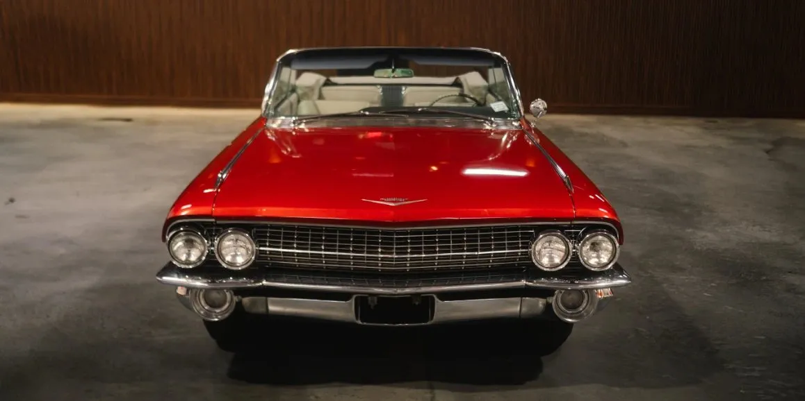 Red Cadillac Deville 1960 (Vintage) for wedding car rental in Newton, NH