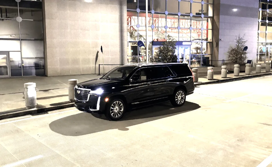 Black Cadillac Escalade exterior for airport transfers