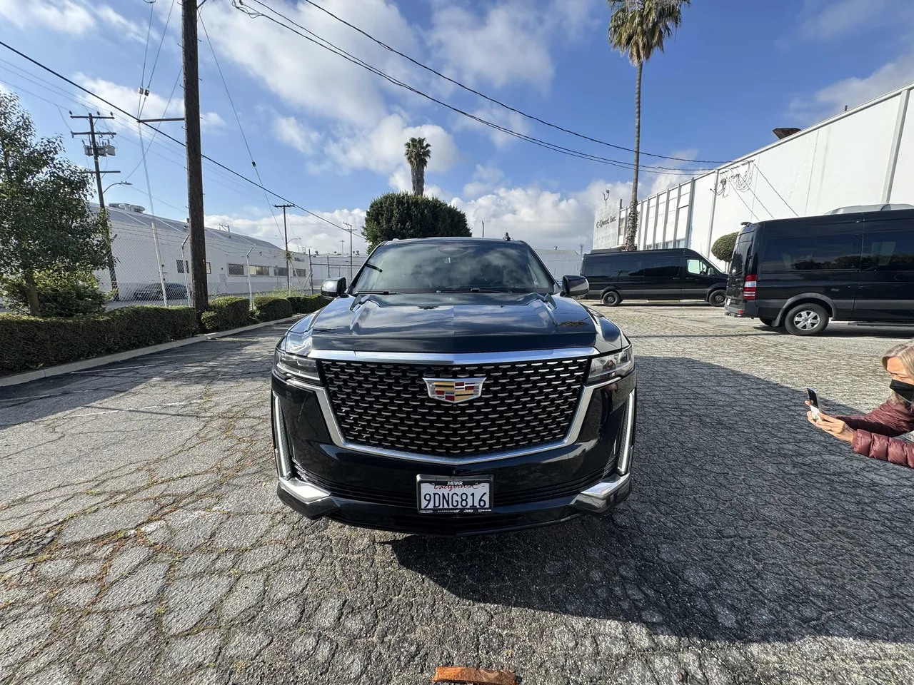 Black Cadillac Escalade for airport transfers in Adelanto, CA