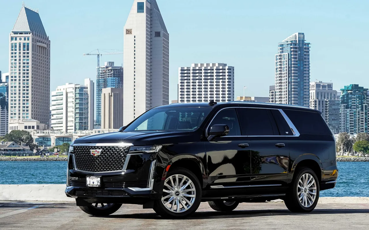 Black Cadillac Escalade with running boards for airport transfers in Guatay, CA