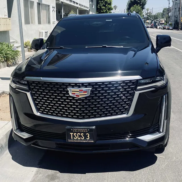 Black Cadillac Escalade exterior for airport transfers Black Cadillac Escalade exterior for airport transfers