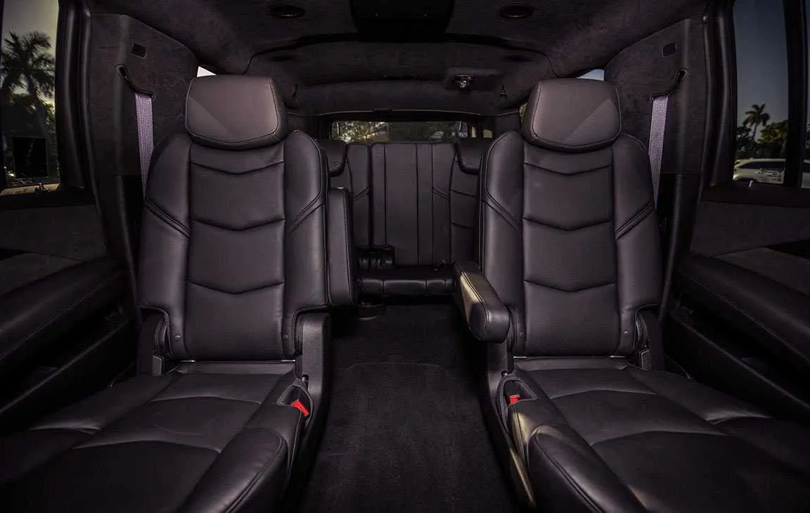 Cadillac Escalade interior with captain's chairs for cadillac escalade limo in Los Angeles, CA