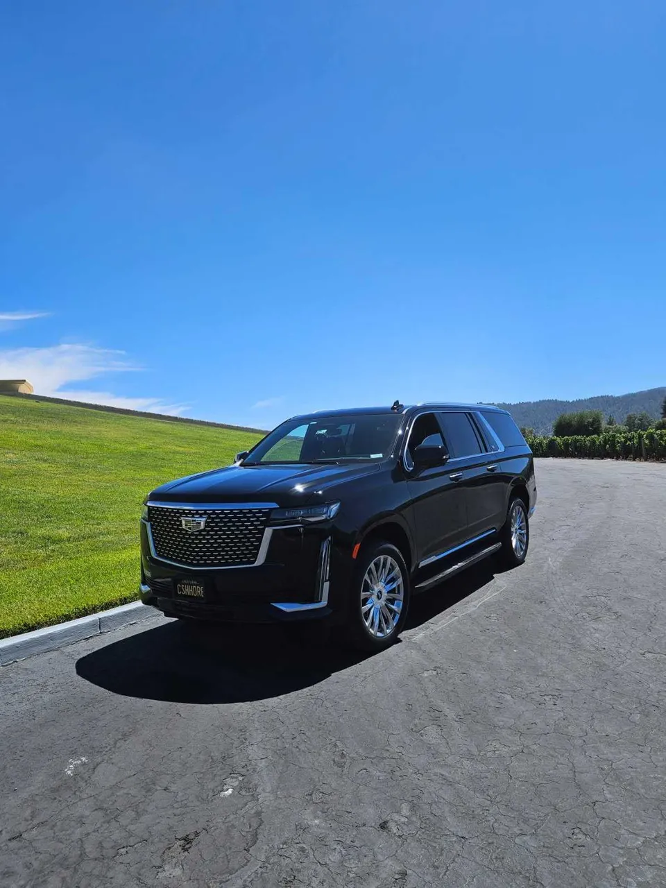 Black Cadillac Escalade exterior, photo 3 for airport transfers in Miramonte, CA