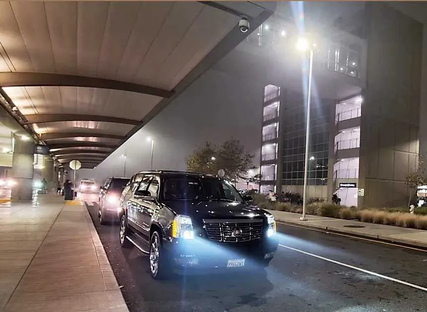 Black Cadillac Escalade ESV exterior for airport transfers in Elverta, CA
