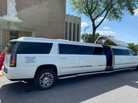 White Cadillac Escalade Limo exterior, photo 2 for cadillac escalade limo
