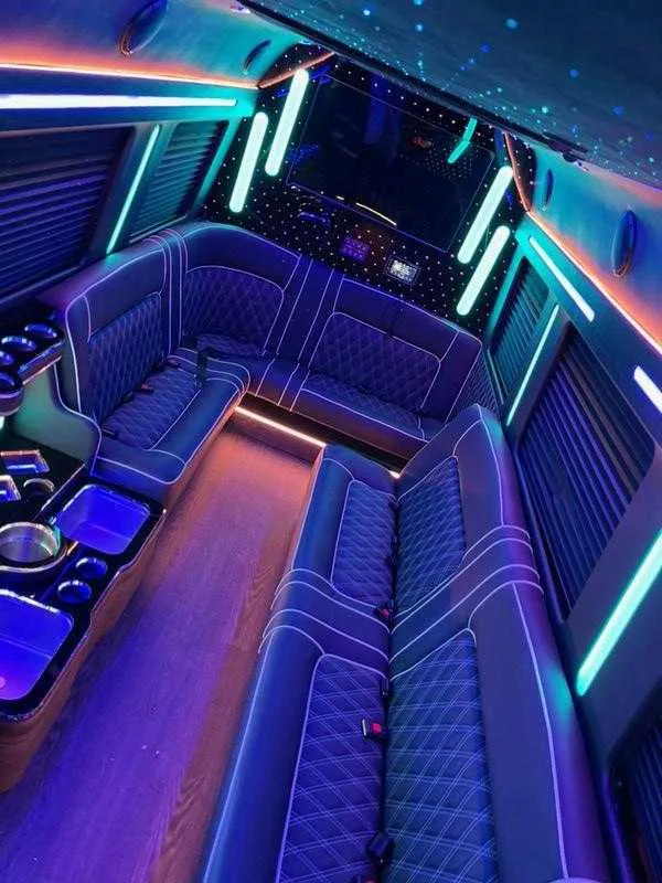 Cadillac Escalade Limousine interior for prom car rental in Leominster, MA