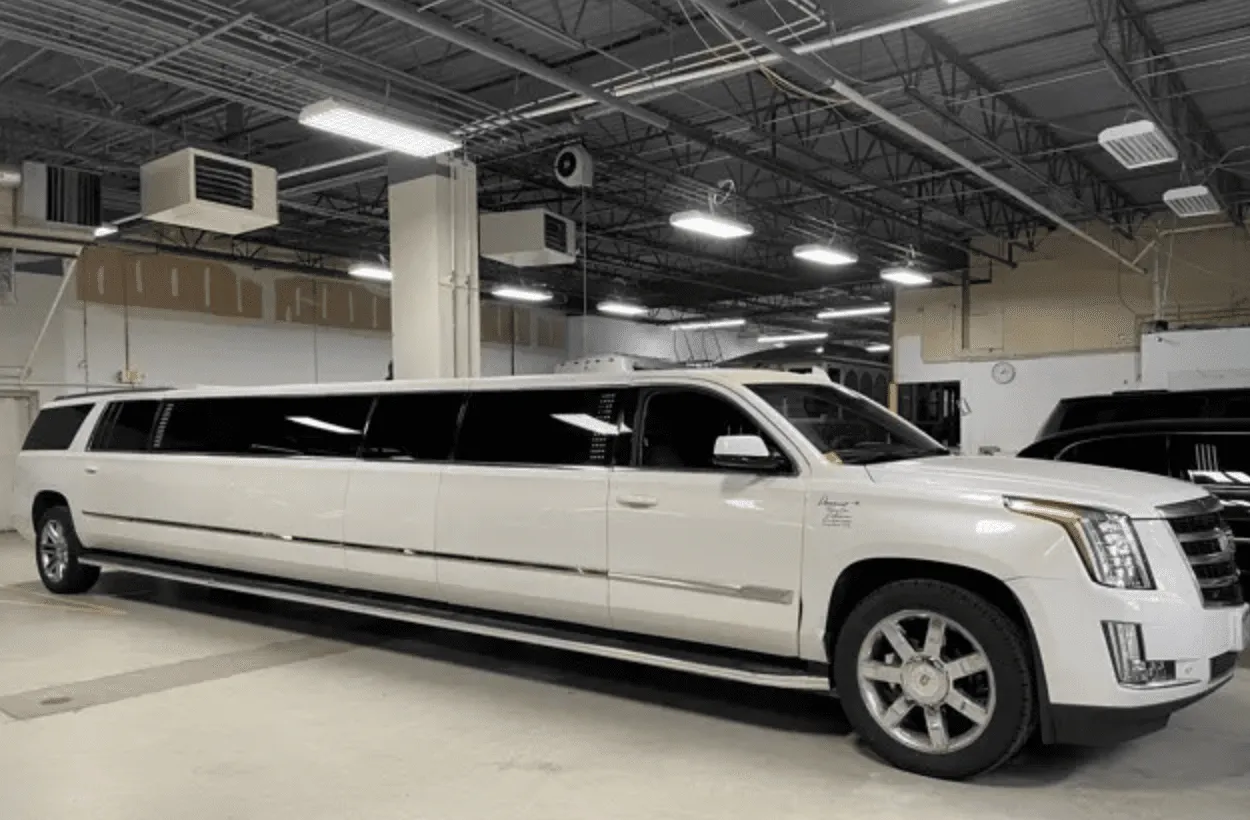White Cadillac Escalade Limousine for cadillac escalade limo in Madison, MN