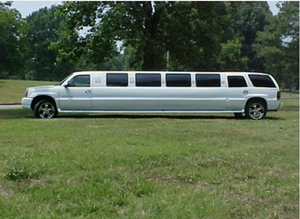 White Cadillac Escalade Limousine exterior, photo 2 for cadillac escalade limo in Saint Charles, AR